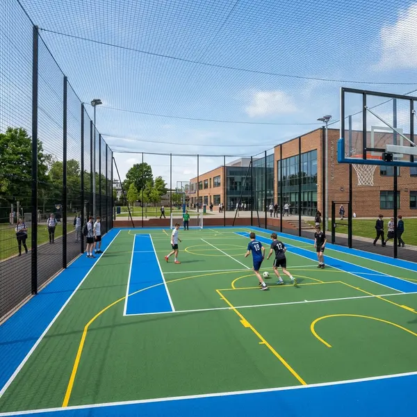 Quadra Poliesportiva Escolar com Alambrado PVC
