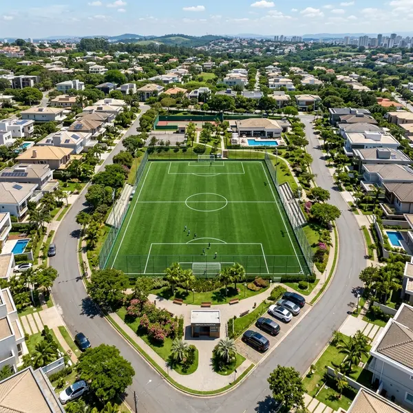 Campo de futebol society profissional construído pela nossa empresa